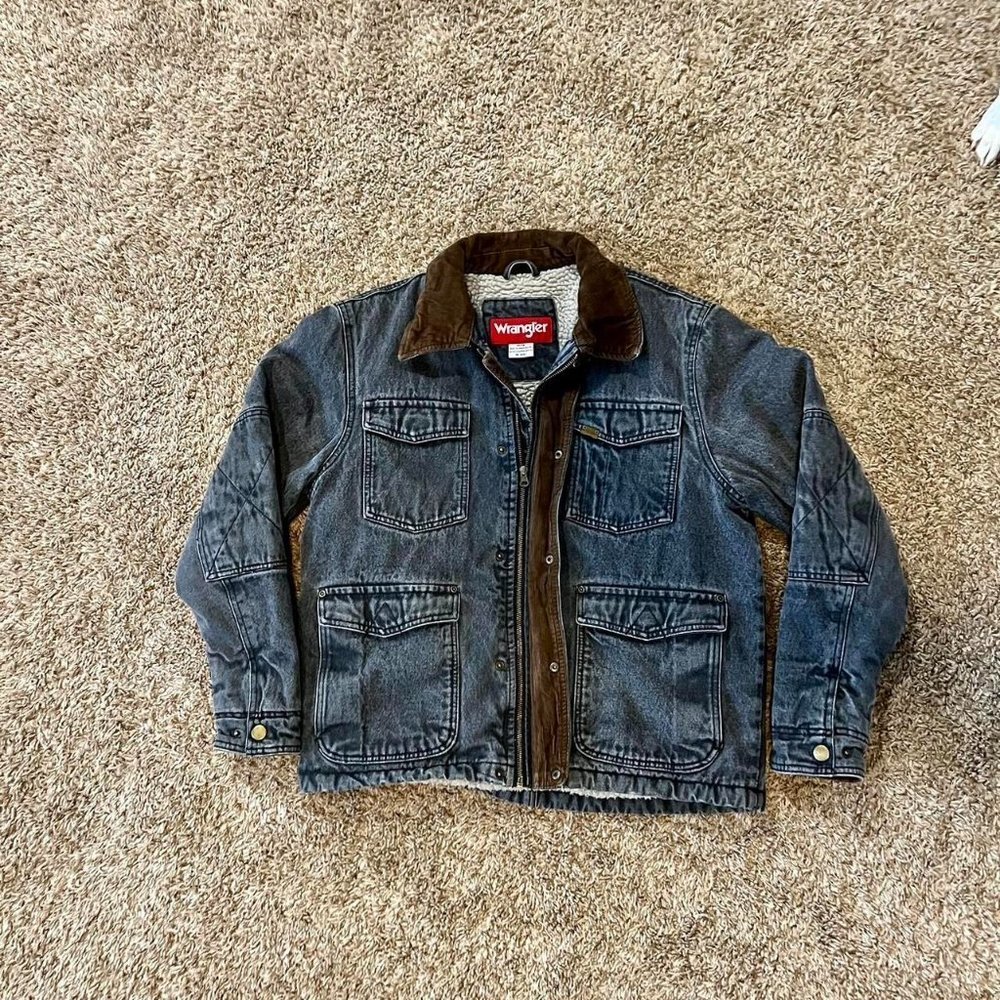 Wrangler Black Faded Carhartt Style Coat Size Medium